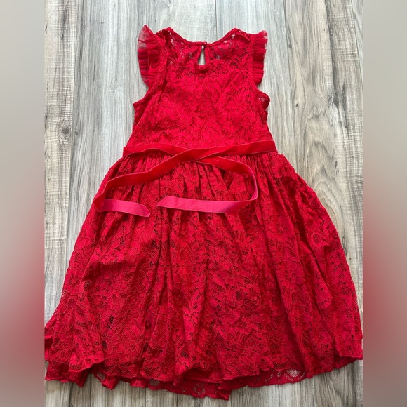 Lilt Girls Holiday Lace Dress Christmas Special Event in Red Size 10/12 - Picture 3 of 7